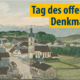 Alte Postkartenansicht mit gelbem HInweis auf den Tag des offenen Denkmals